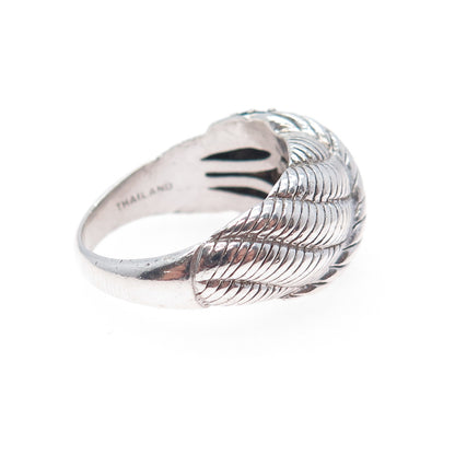 JUDITH RIPKA 925 Sterling Silver Real Sapphire Crisscross Ring Size 9