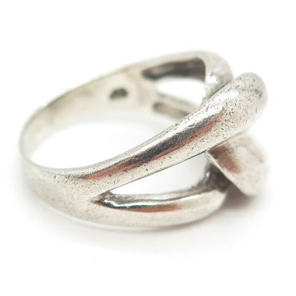 CHAPAL ZENRAY 925 Sterling Silver Vintage Modernist Knot Ring Size 7.25