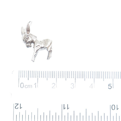 925 Sterling Silver Vintage Donkey Minimalist 3D Charm Pendant