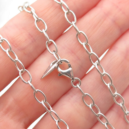 Robert Lee Morris 925 Sterling Silver Vintage Oval Chain Necklace 24"