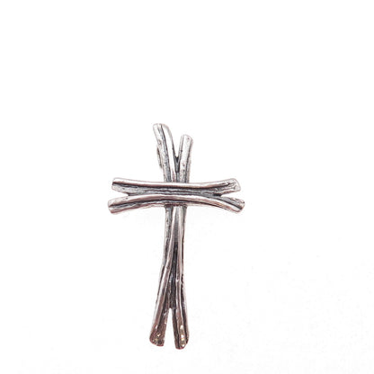 Or Paz PZ 925 Sterling Silver Vintage Israel Cross Oxidized Slide Charm Pendant