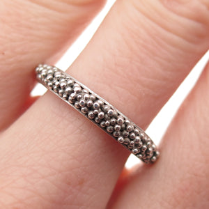 925 Sterling Silver Vintage Granulated Oxidized Band Ring Size 7