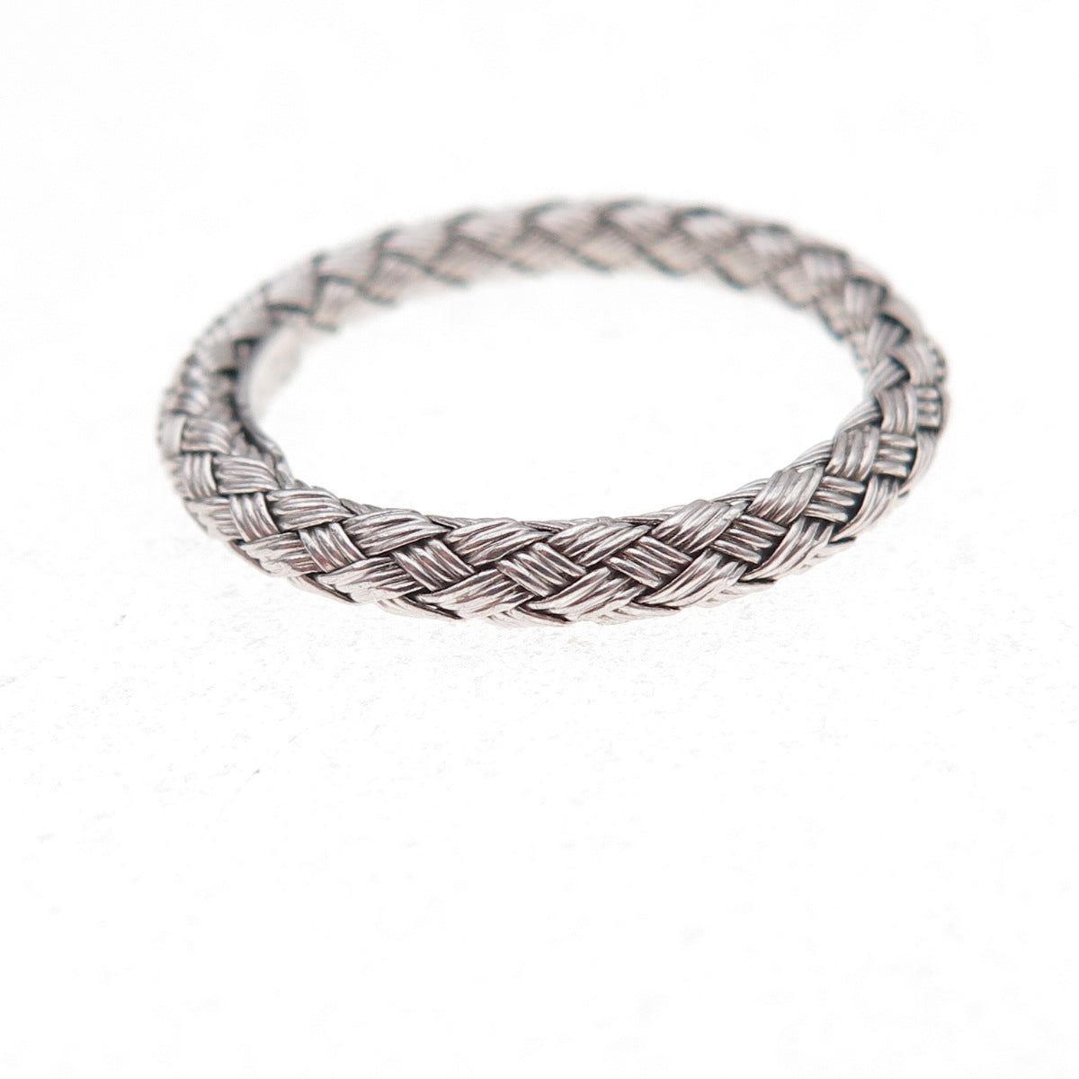 Jacmel Mauritius 925 Sterling Silver Italy Woven Band Ring Size 8.25