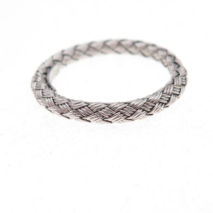 Jacmel Mauritius 925 Sterling Silver Italy Woven Band Ring Size 8.25