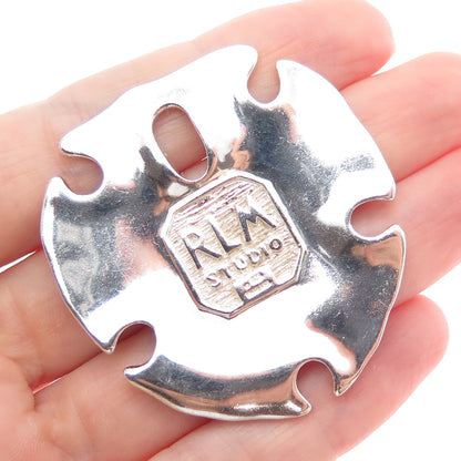 ROBERT LEE MORRIS 925 Sterling Silver Vintage Modernist Floral Large Pendant