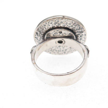 Silpada 925 Sterling Silver Vintage Aztec Disc Oxidized Ring Size 6