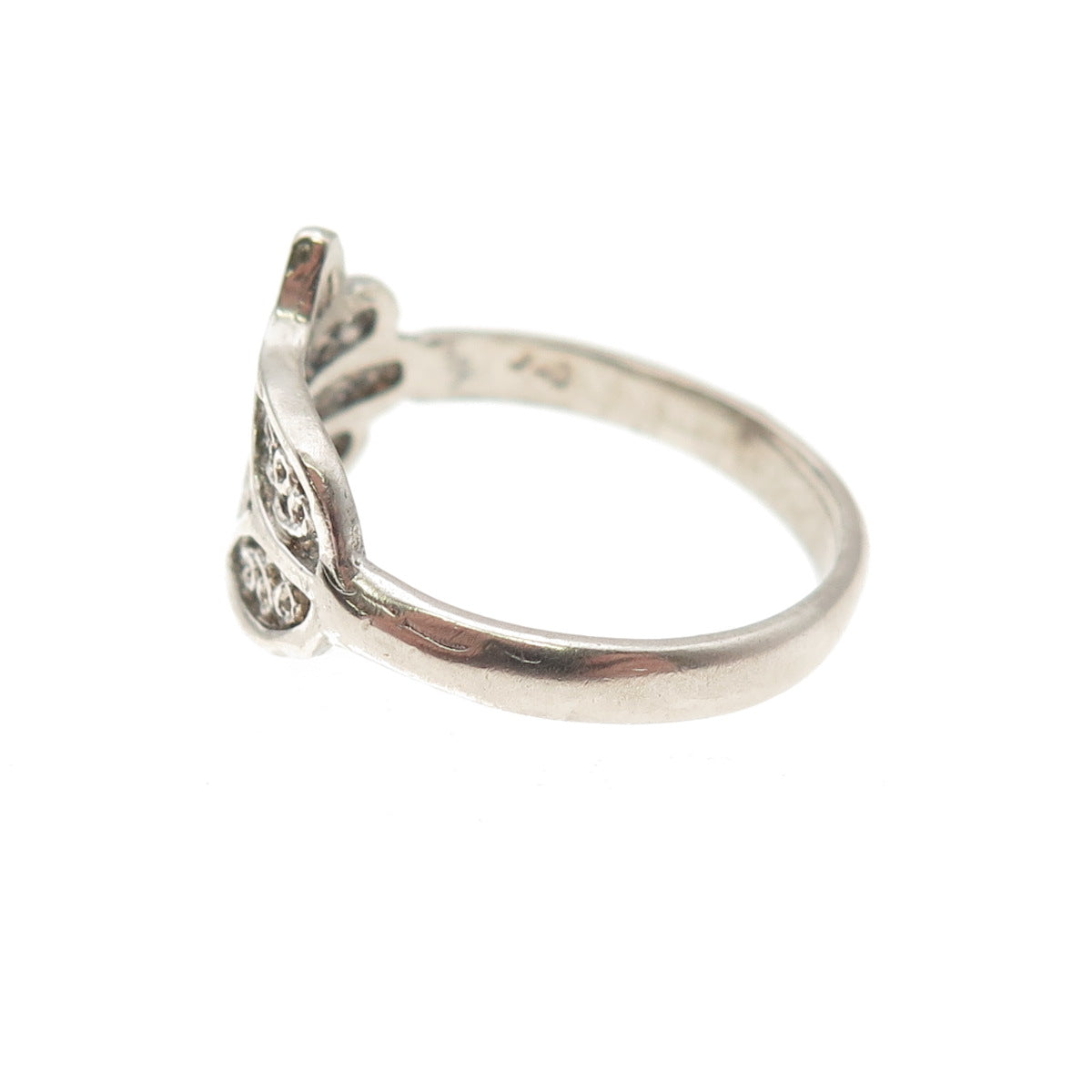 925 Sterling Silver Vintage Hamsa Amulet Filigree Oxidized Ring Size 8.25