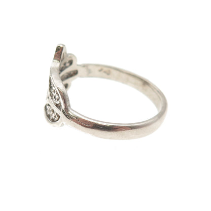 925 Sterling Silver Vintage Hamsa Amulet Filigree Oxidized Ring Size 8.25
