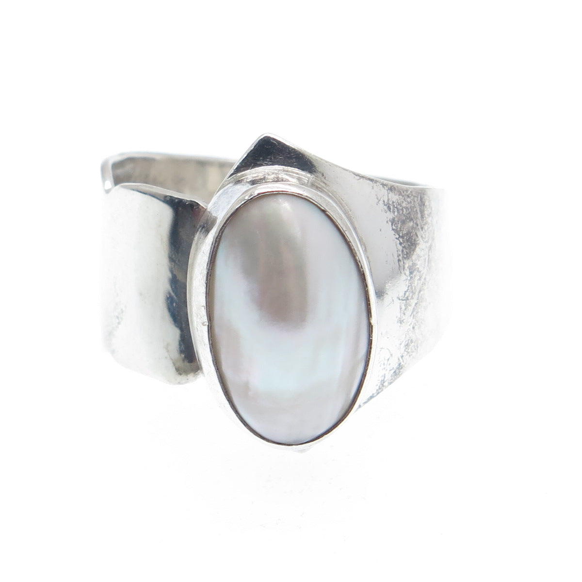 GILO & GRACE NAKAI Navajo Old Pawn 925 Sterling Vintage Real MOP Ring Size 9.75
