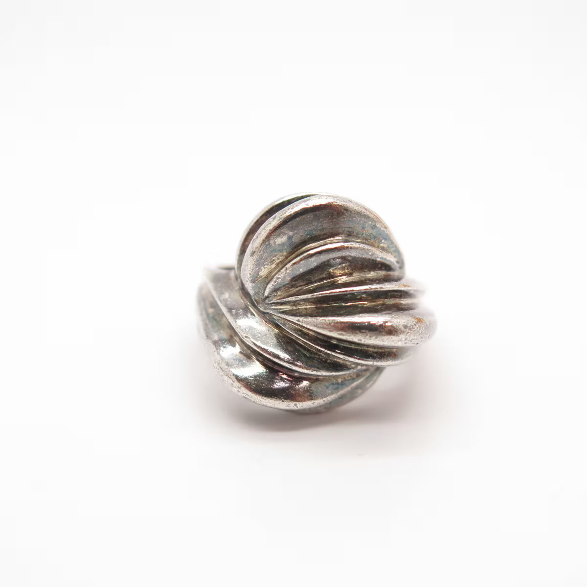 925 Sterling Silver Vintage Ribbed Ring Size 7.75