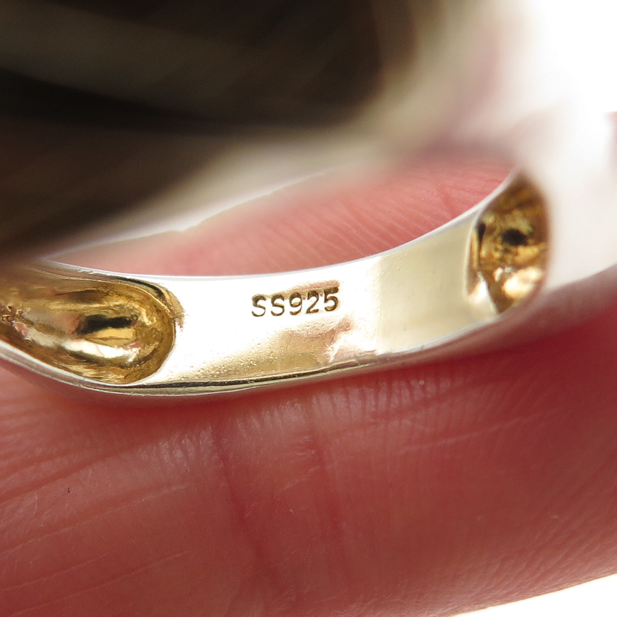 925 Sterling Silver 2-Tone Round-Cut C Z Modernist Crisscross Ring Size 8.25