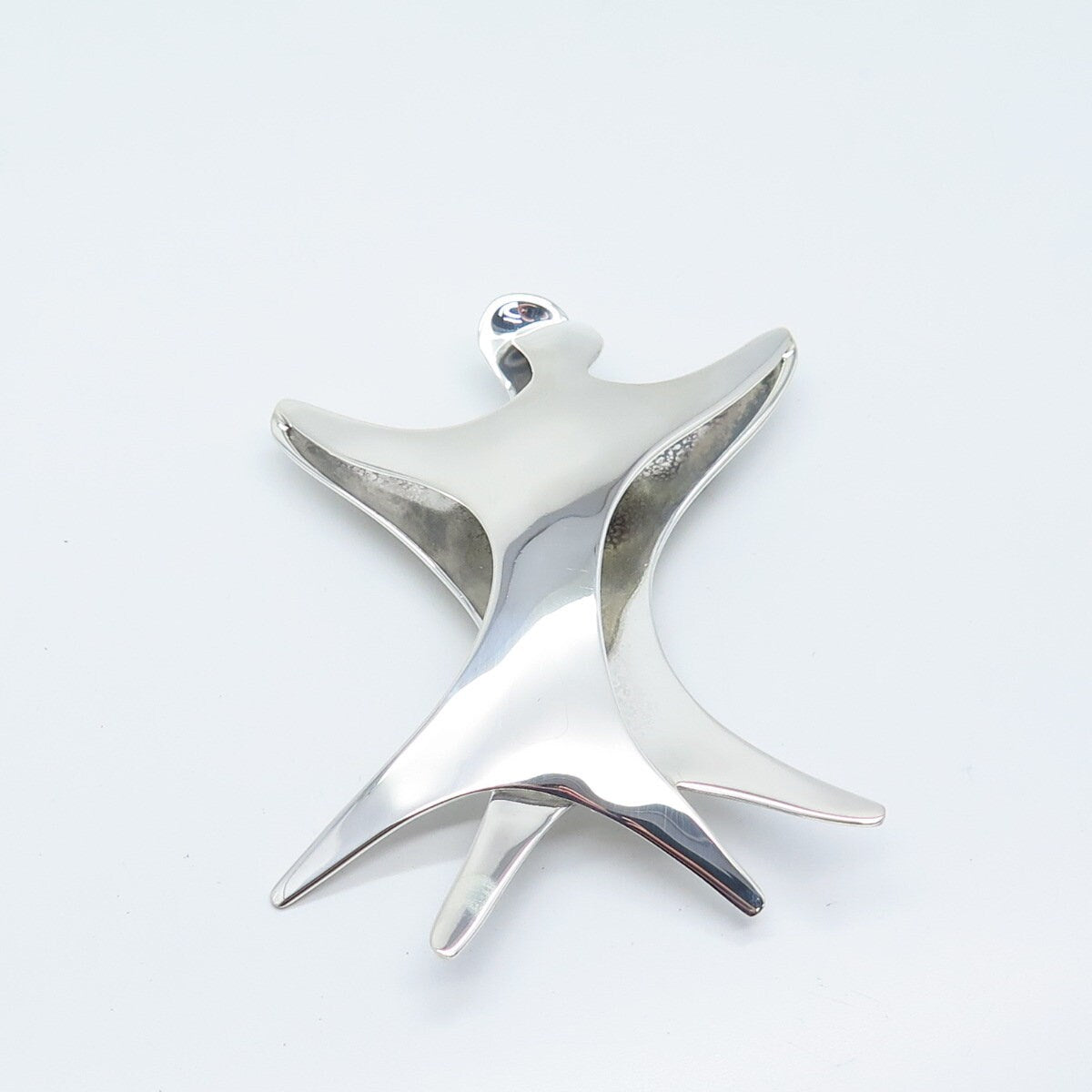 925 Sterling Silver Vintage Mexico Modernist Pin Brooch