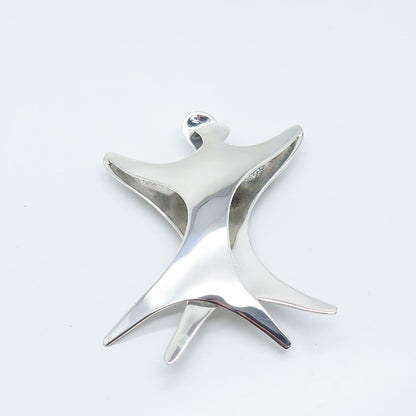 925 Sterling Silver Vintage Mexico Modernist Pin Brooch