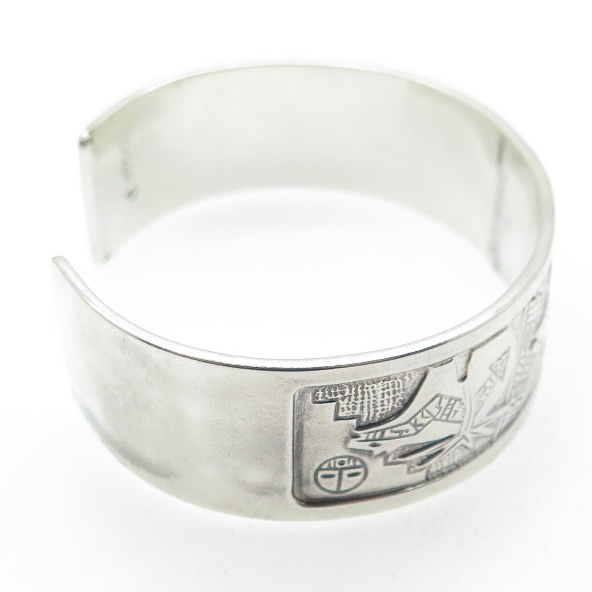 R. TENORIO & C. POLLACK 925 Sterling Vintage Southwestern Cuff Bracelet 7.25"