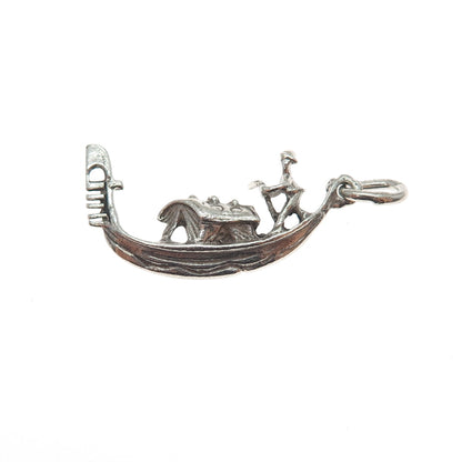 800 Silver Antique Art Deco Venetian Gondola Charm Pendant