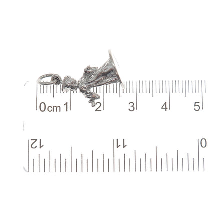925 Sterling Silver Vintage Graduate Boy Minimalist 3D Charm Pendant