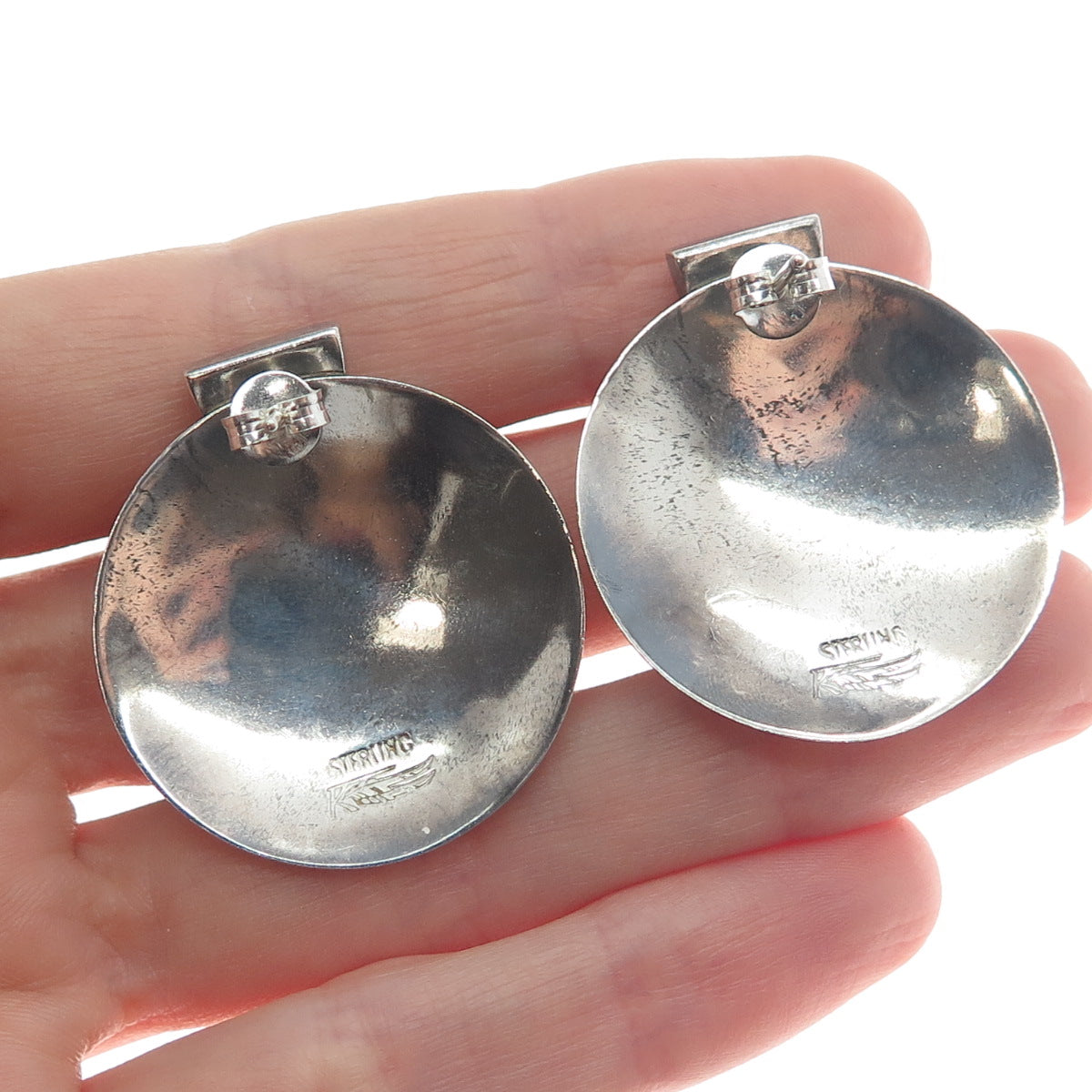 RAY TRACEY & KNIFEWING SEGURA Old Pawn Sterling Silver Malachite MOP Earrings