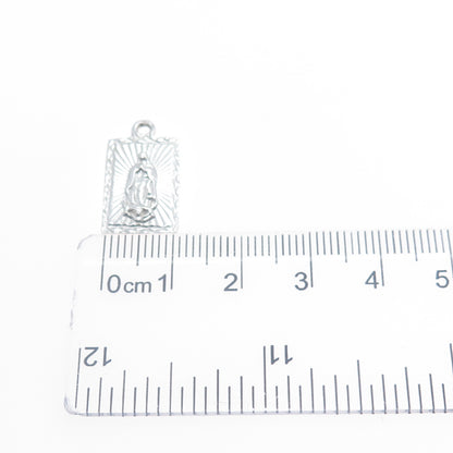 925 Sterling Silver Vintage St. Mary Miraculous Religious Minimalist Pendant