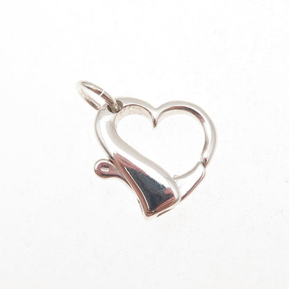 925 Sterling Silver Vintage Bracelet / Necklace Heart Lobster Lock Clasp