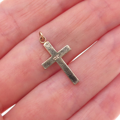 Henry F. Barrows 1/20 12K Gold Filled Antique Art Deco Heart Cross Charm Pendant