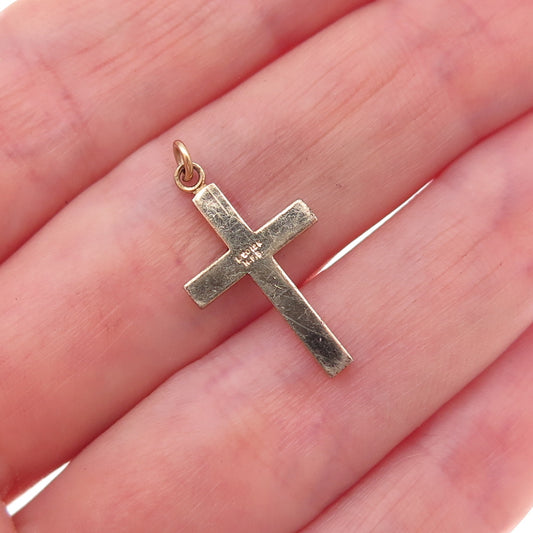 Henry F. Barrows 1/20 12K Gold Filled Antique Art Deco Heart Cross Charm Pendant