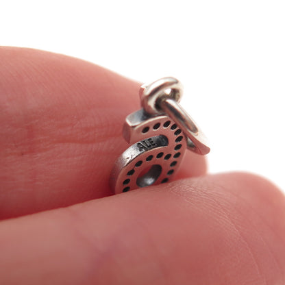 Pandora 925 Sterling Silver C Z Lucky Number 6 Charm Pendant