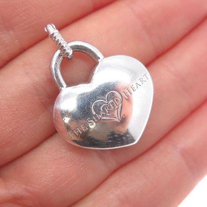 SLV Sadye L Vassil 925 Sterling Silver Real Diamond Heart Charm Pendant