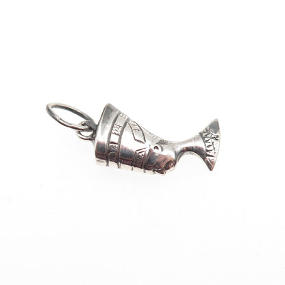 925 Sterling Silver Vintage Egyptian Nefertiti Oxidized Mini Charm Pendant