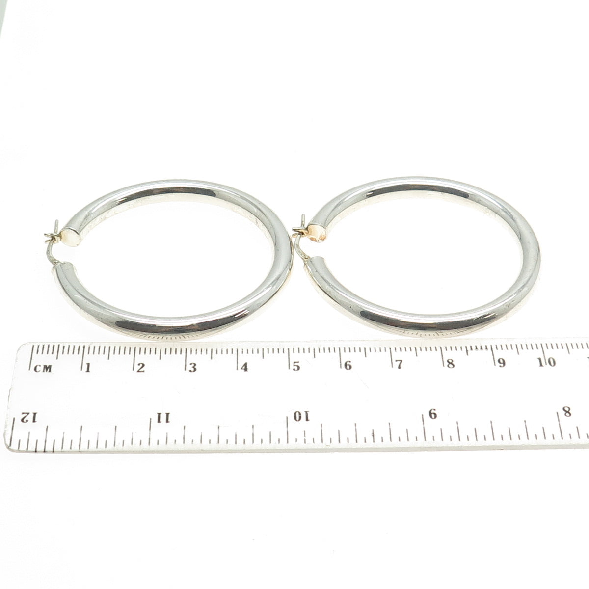 925 Sterling Silver Vintage Hinged Hoop Earrings