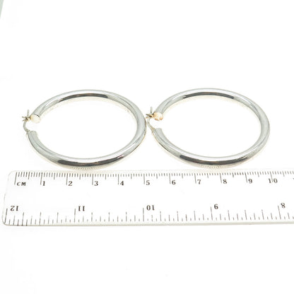 925 Sterling Silver Vintage Hinged Hoop Earrings