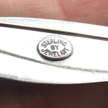 925 Sterling Silver Vintage Jewelart Leaf Modernist Pin Brooch