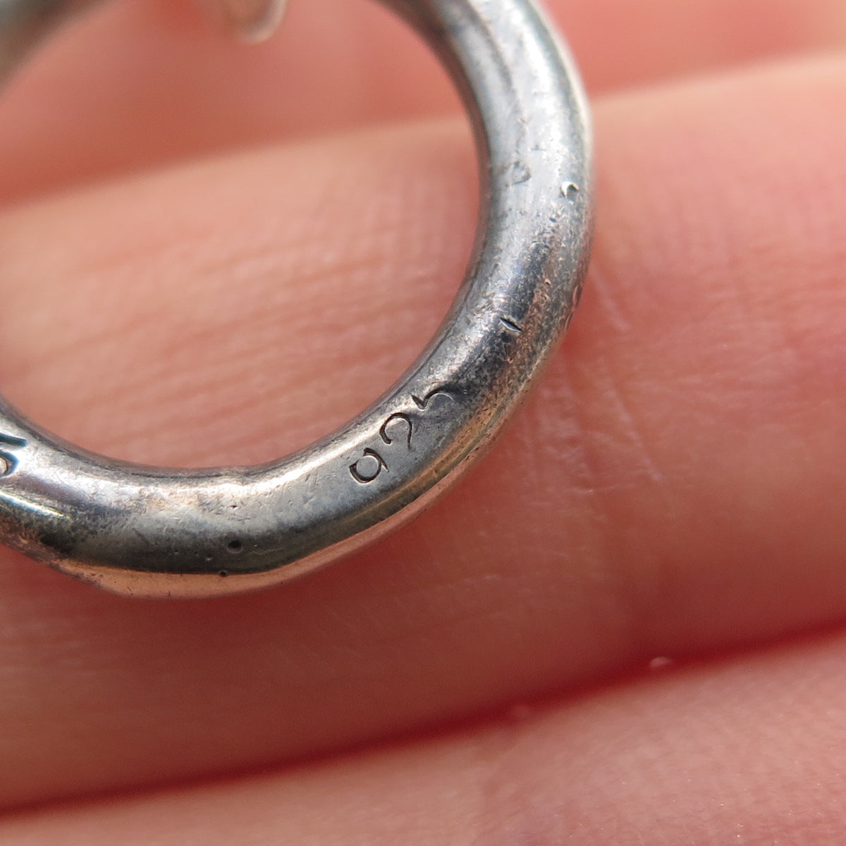 925 Sterling Silver Vintage Modernist Bar Link Oxidized Bracelet 8"