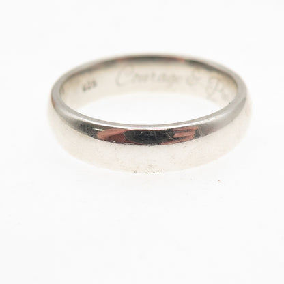 925 Sterling Silver Vintage Courage & Purity Classic Wedding Band Ring Size 8.25