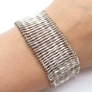 925 Sterling Silver Vintage Chateau d'Argent Wide Bar Link Bracelet 7"