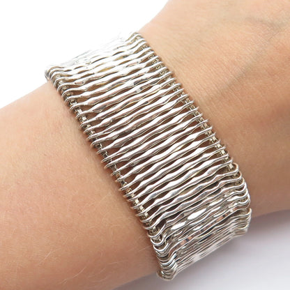 925 Sterling Silver Vintage Chateau d'Argent Wide Bar Link Bracelet 7"
