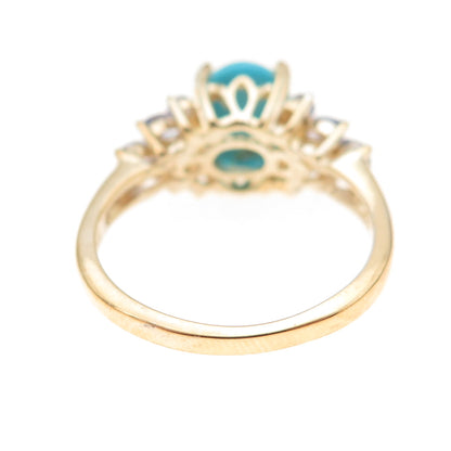 Chuck Clemency 925 Sterling Gold Plated Real Turquoise Tanzanite Ring Size 8.25