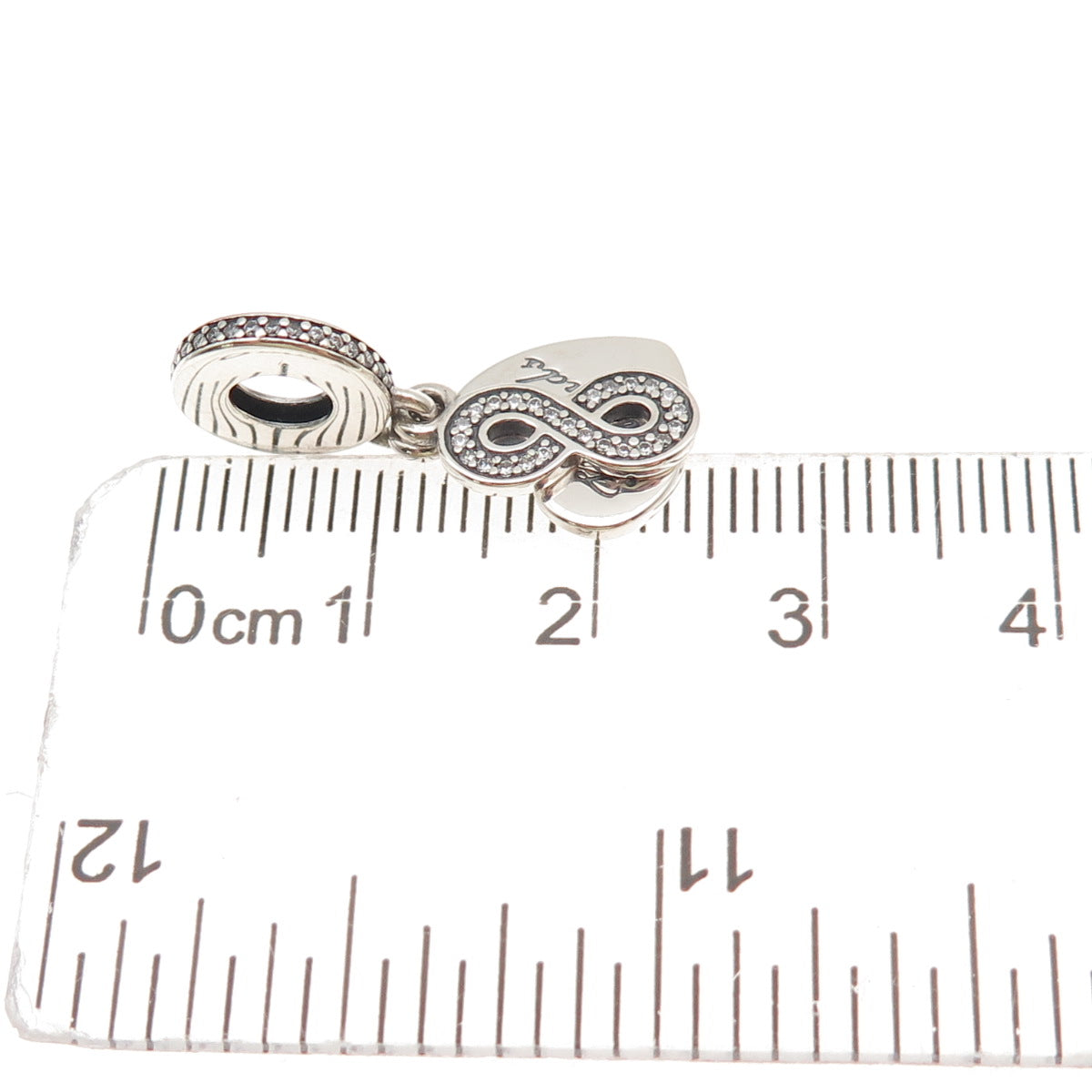 Pandora 925 Sterling Silver C Z Forever Friends Dangle Charm