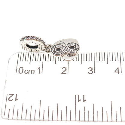 Pandora 925 Sterling Silver C Z Forever Friends Dangle Charm