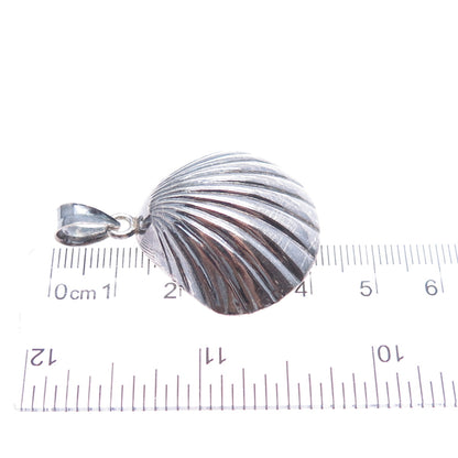 925 Sterling Silver Vintage Seashell Oxidized Charm Pendant