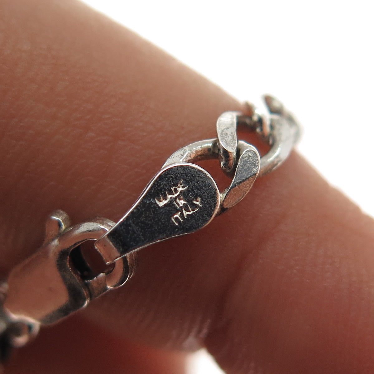 MILOR 925 Sterling Silver Vintage Italy Figaro Chain Necklace 22"