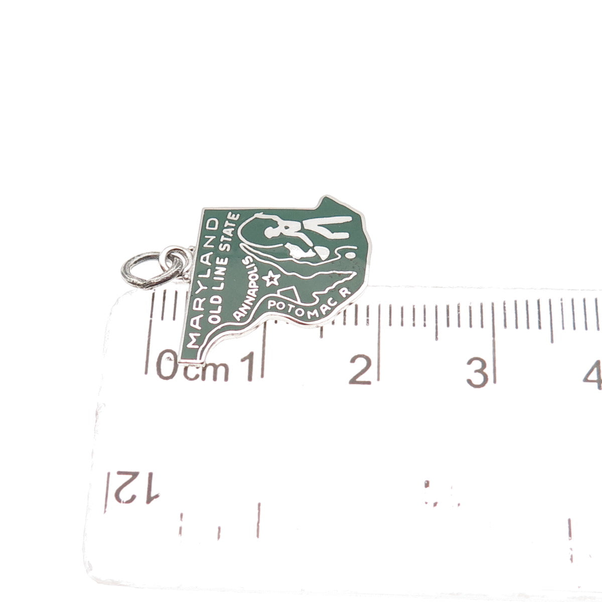 Griffith & Sons Sterling Silver Vintage Enamel Maryland State Mini Charm Pendant