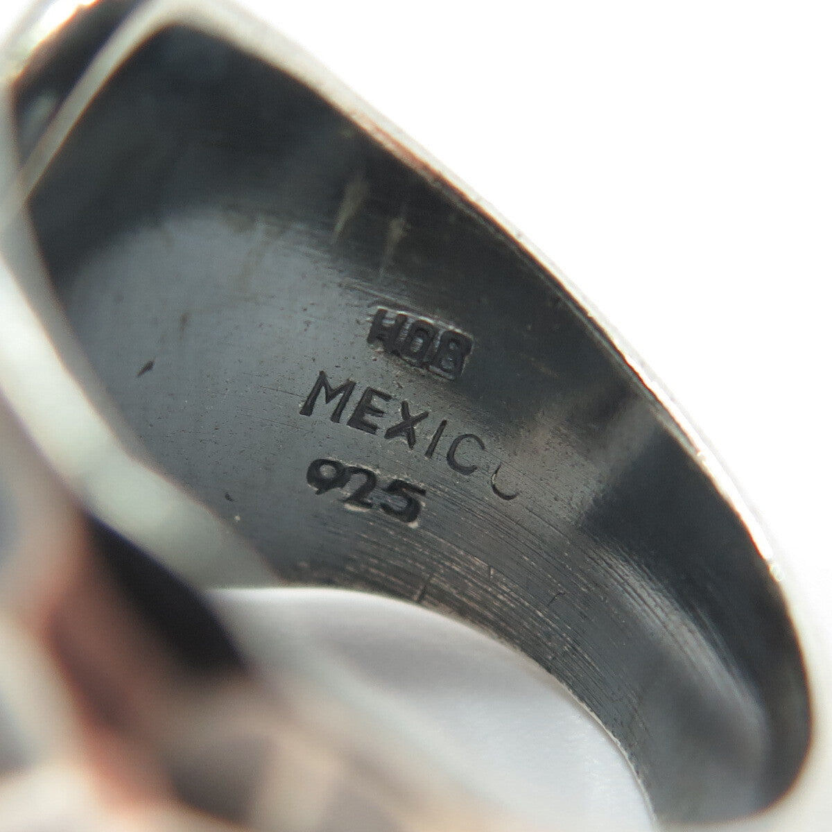 925 Sterling Silver Vintage HOB Mexico Hammered Adjustable Ring Size 7