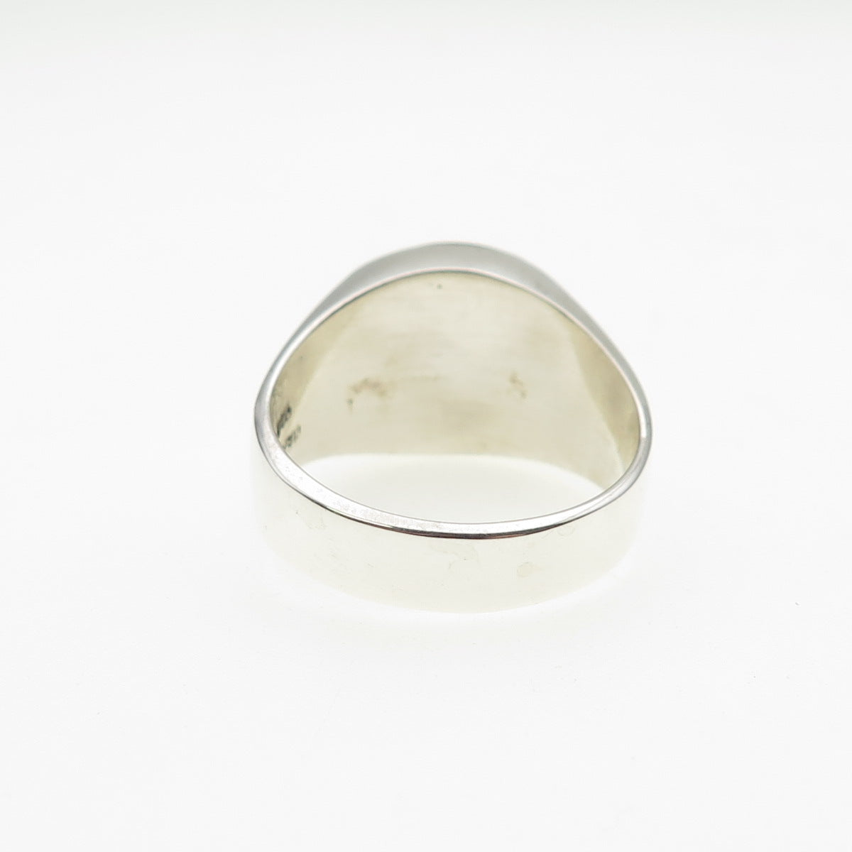 925 Sterling Silver Vintage Mexico Real Tiger Eye Modernist Ring Size 11.25