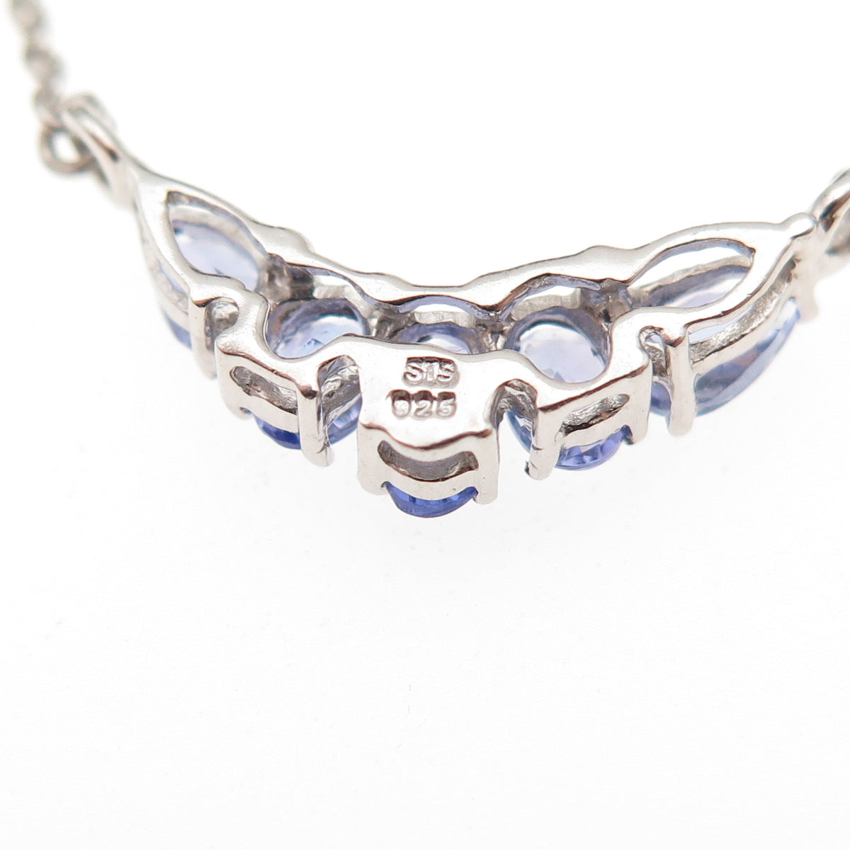 Chuck Clemency 925 Sterling Silver Real Tanzanite Cable Chain Necklace 18"