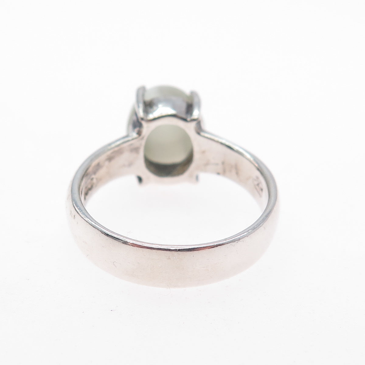 925 Sterling Silver Vintage Real Cabochon Cat's Eye Ring Size 6.5