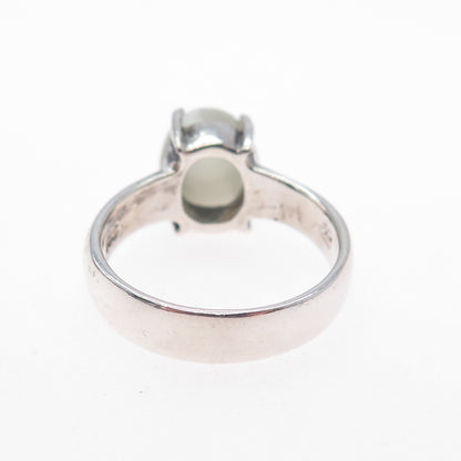 925 Sterling Silver Vintage Real Cabochon Cat's Eye Ring Size 6.5