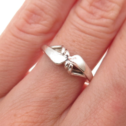 925 Sterling Silver Vintage Modernist Oxidized Ring Size 5.5