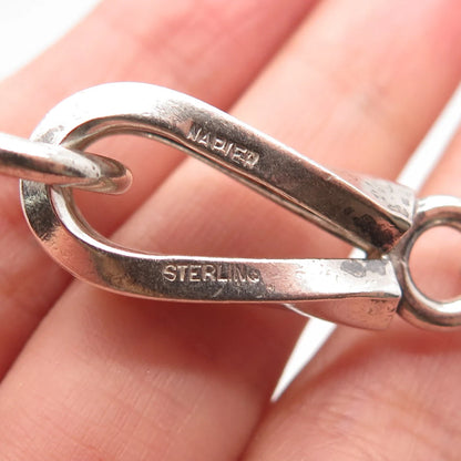 925 Sterling Silver Vintage Napier Heavy Fancy Link Bracelet 7.5"