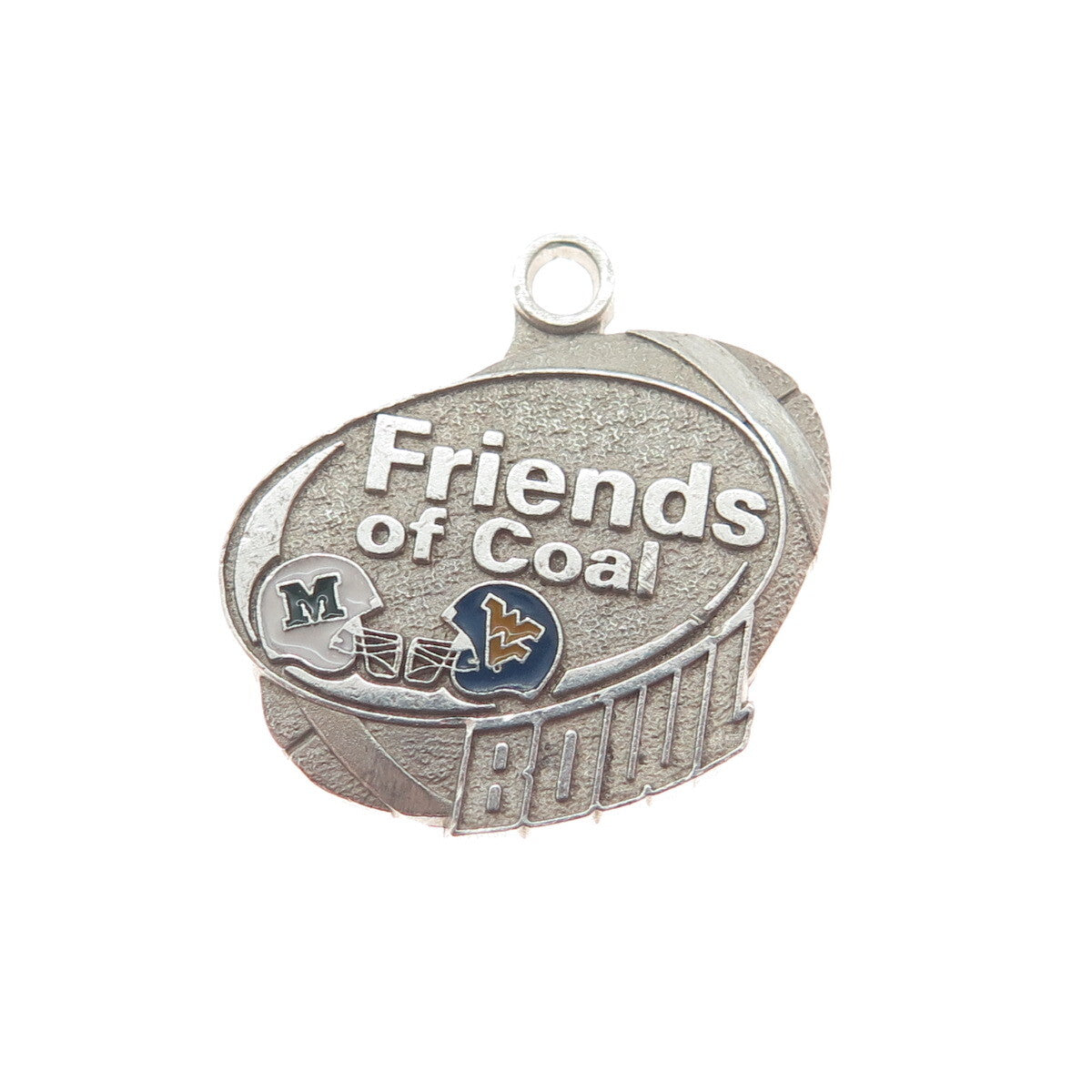 925 Sterling Silver Vintage Enamel Friends of Coal Bowl Minimalist Charm Pendant