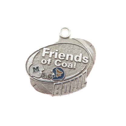 925 Sterling Silver Vintage Enamel Friends of Coal Bowl Minimalist Charm Pendant